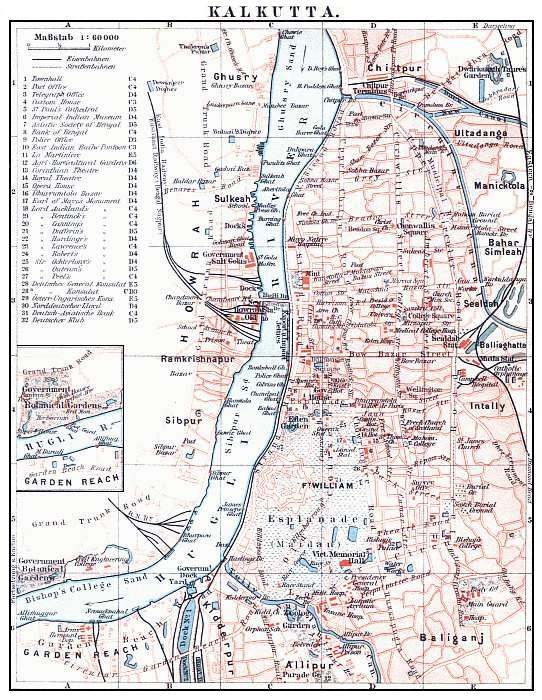 Lageplan, Kalkutta.