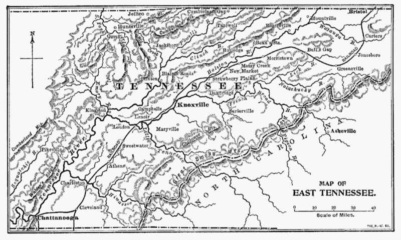 Map of East Tennessee. Map of East Tennessee.